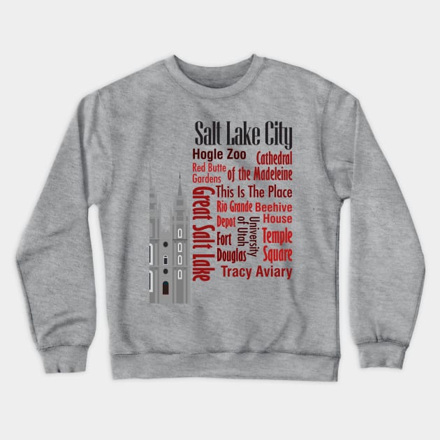 Sights of Salt Lake City Crewneck Sweatshirt by photokapi